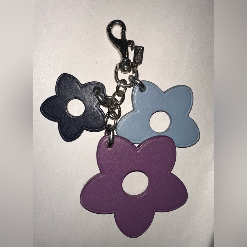 Coach Wild Flower Keychain Set in Purple, Blue, and Navy